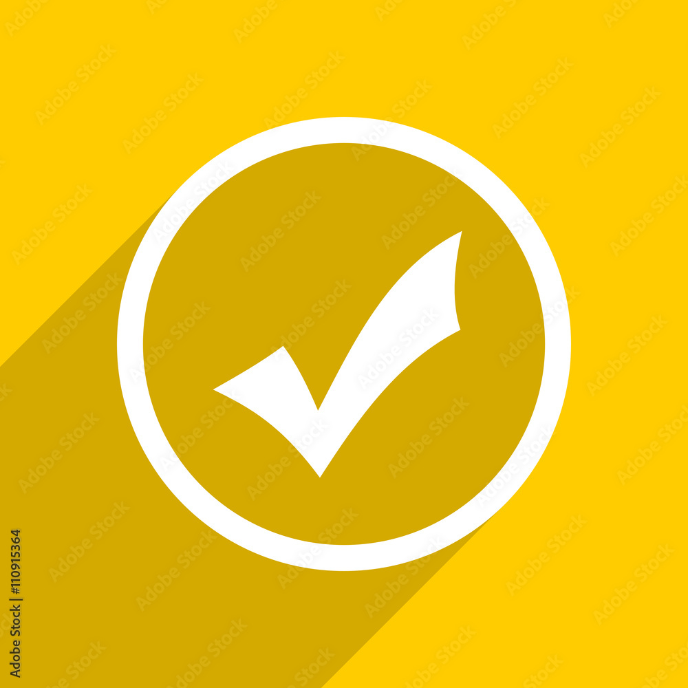 yellow flat design accept modern web icon for mobile app and internet yellow flat design accept modern web icon for mobile app and internet