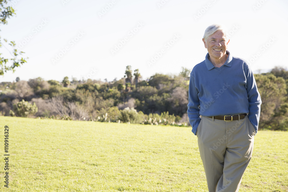 Senior man in Hahn Park, Los Angeles, California, USA Senior man in Hahn Park, Los Angeles, California, USA