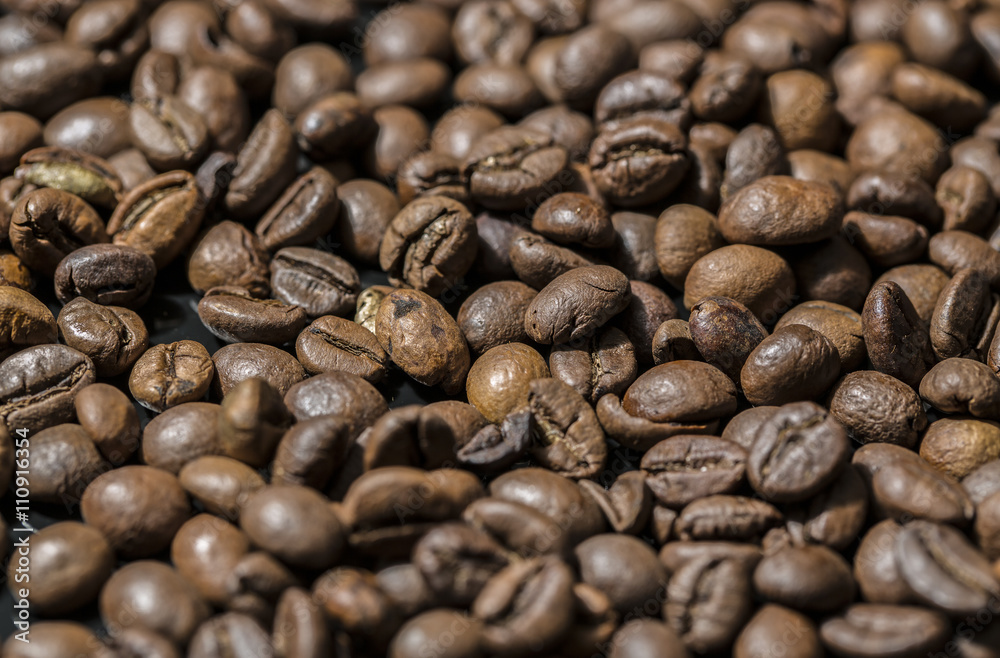 Coffee beans on black Coffee beans on black