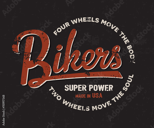 Biker, motorbike, motorcycle typography. Vintage racer tee print design. T-shirt graphics.