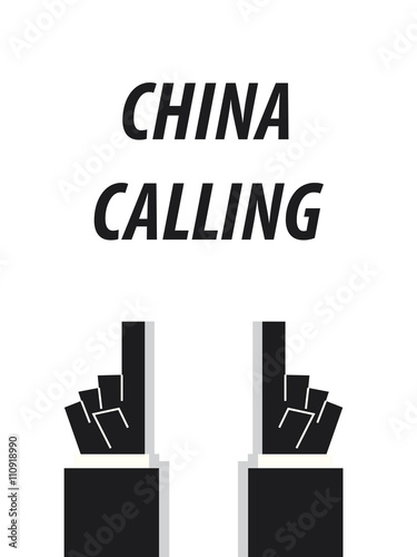 CHINA CALLING typography vector illustration