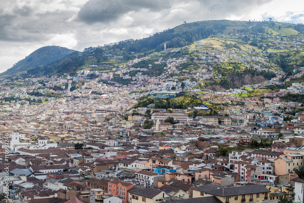Aerial view of Quito, capital of Ecuador