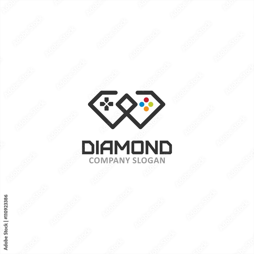 Diamond Game Logo Template Stock Vector Adobe Stock