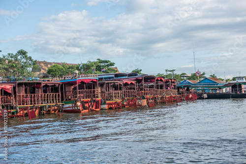 Boats on Siem Reap Riverbanks