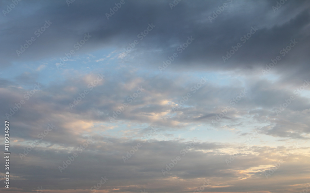 Natural background of the colorful sky and cloud, During the time sunrise and sunset.