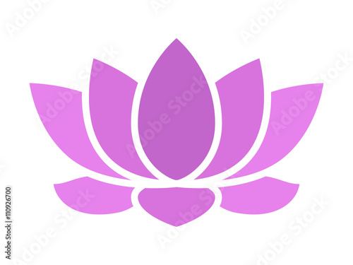 Purple lotus flower blossom flat icon for apps and websites