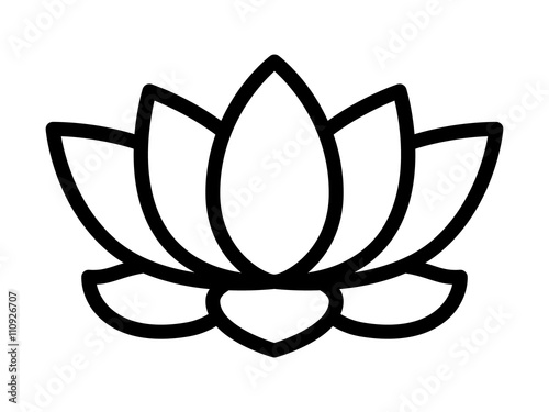 Lotus flower blossom line art icon for apps and websites