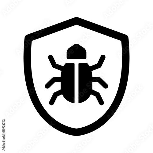 Antivirus protection / virus shield line art icon for apps and websites