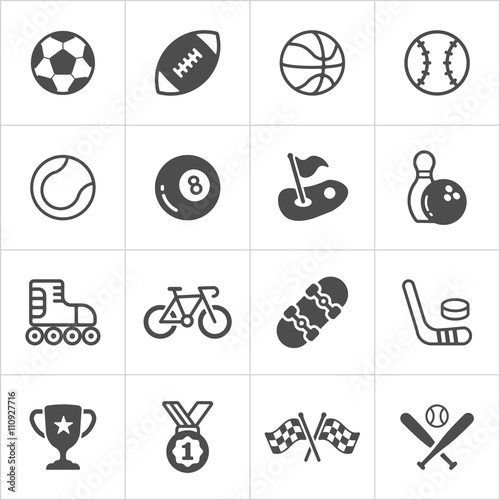 Sports trensy flat icons. Vector