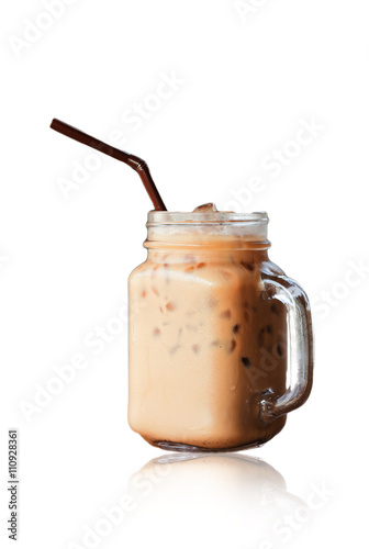 Iced coffee isolated on white background