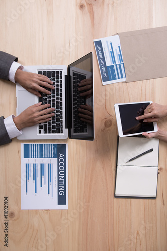 Business Team Brainstorming Data Target Financial Concept