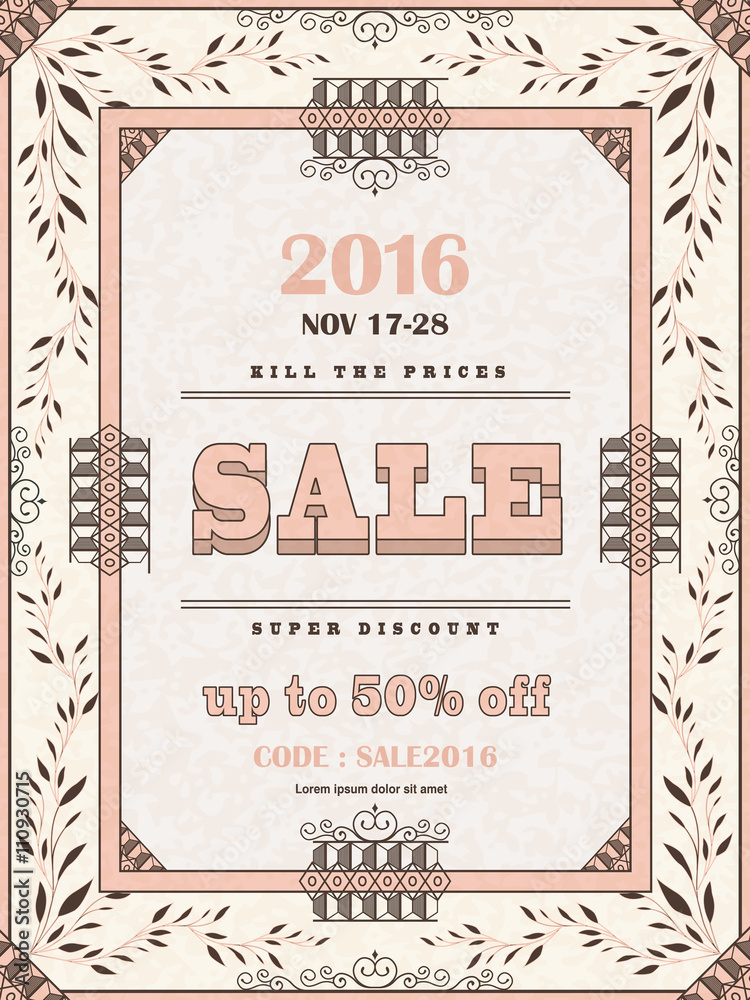 Fototapeta premium retro sale poster design