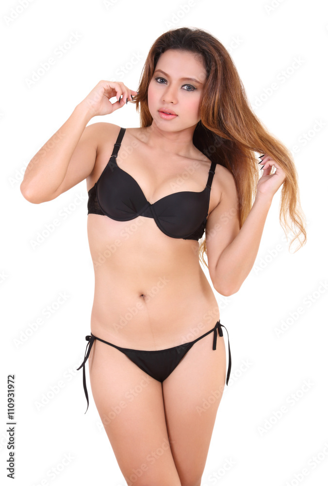 Fototapeta premium woman black bikini