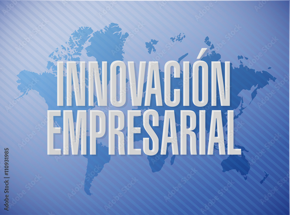 business innovation world map sign in Spanish