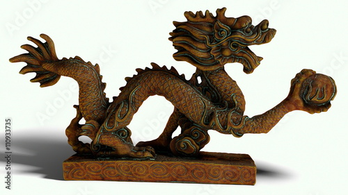 Vintage Chinese Dragon Statue