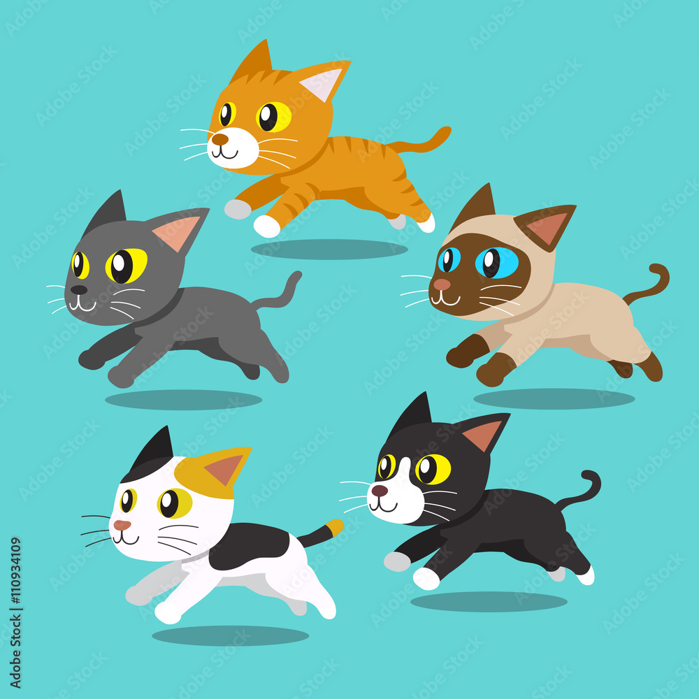 Cartoon cats running