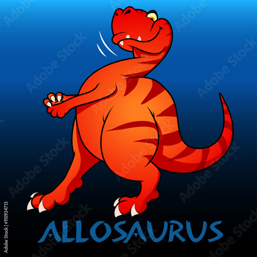 Allosaurus cute character dinosaurs
