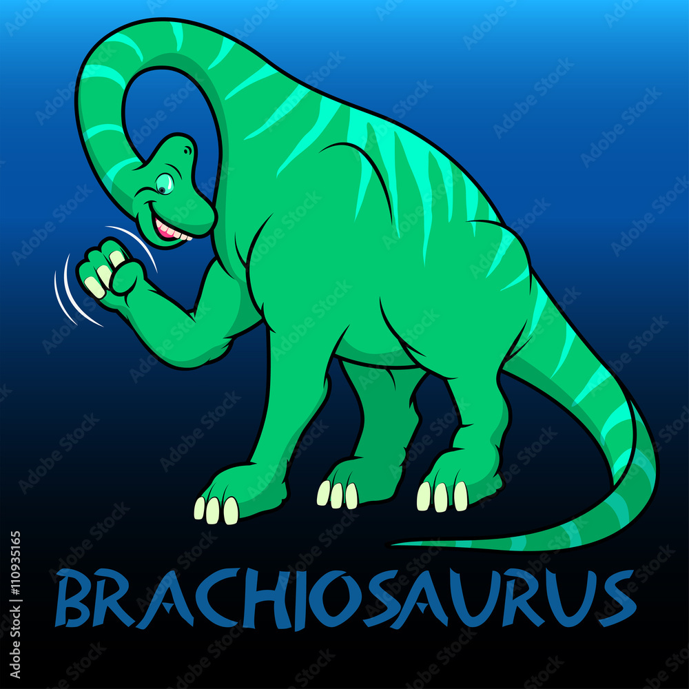Obraz premium Brachiosaurus cute character dinosaurs