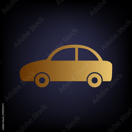 Fototapeta Naklejka Na Ścianę i Meble -  Car sign. Golden style icon