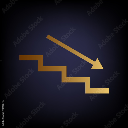 Stair down with arrow