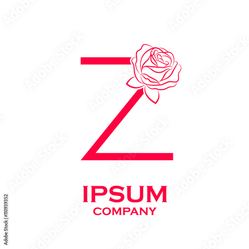 Letter Z logo,Rose Flower Red, beauty and fashion logo photo