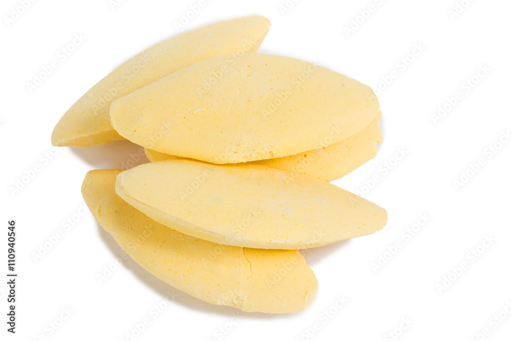 Thai snack, sweet candy on white background

