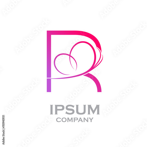 Letter R logo,Butterfly, beauty and fashion logo photo