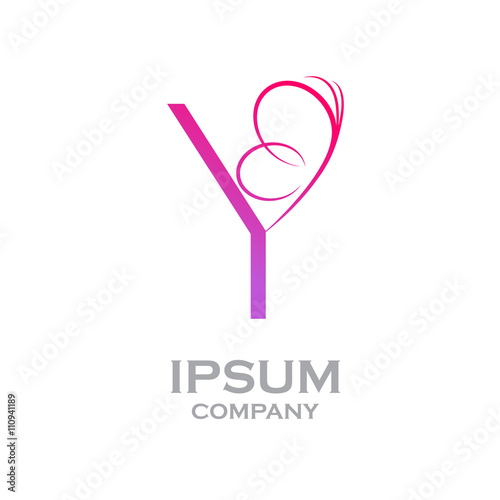 Letter Y logo,Butterfly, beauty and fashion logo photo