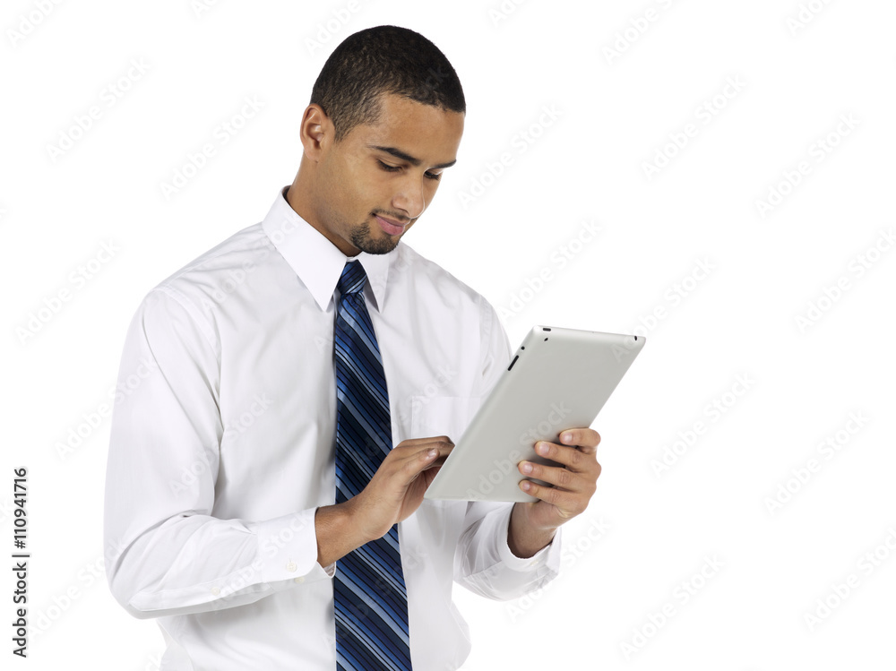 young businessman using a tablet computer. young businessman using a tablet computer.
