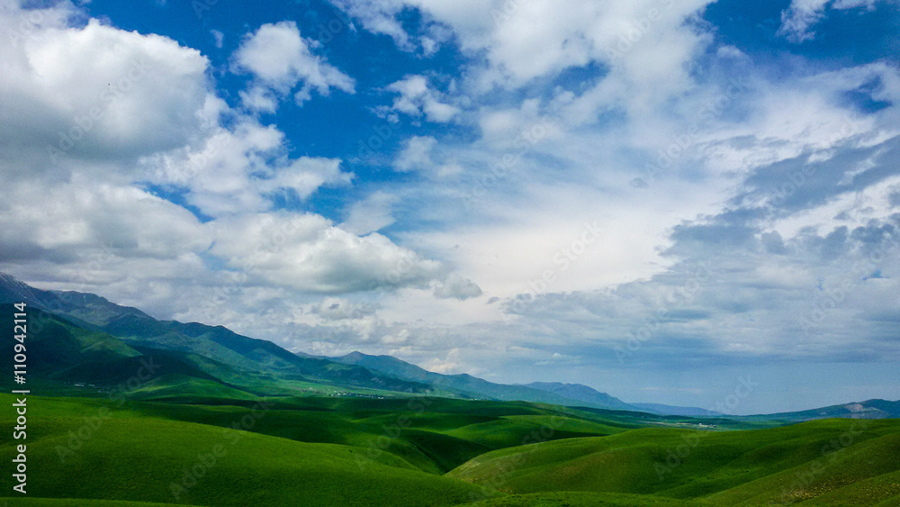Valley near Bishkek, Kyrgyzstan Valley near Bishkek, Kyrgyzstan
