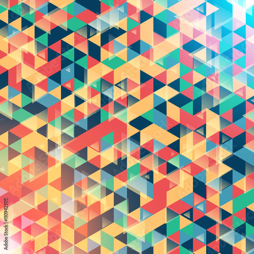 Colorful geometric background with triangles. Vector illustration