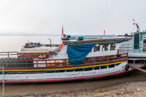 Cargo boats on Amazon river, Peru photo