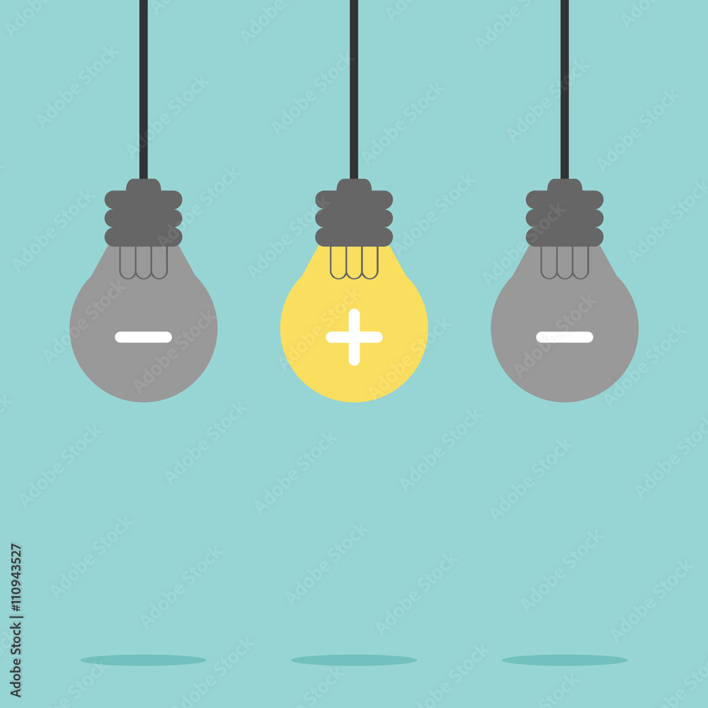 Naklejka premium Light bulb idea. Light bulb glowing. Energy saving. Flat design for business financial marketing banking advertising commercial event minimal concept cartoon illustration.