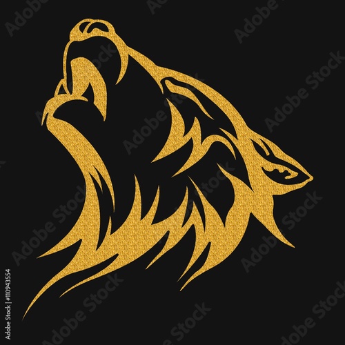 Gold tribal tattoo wolf designs