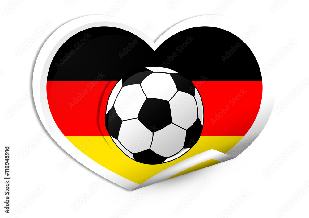 Herz Sticker mit Fussball Deutschland Herz Sticker mit Fussball Deutschland
