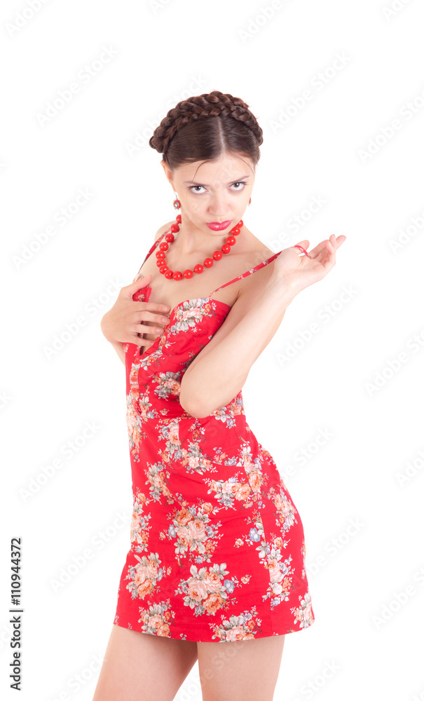sensual girl in red dress sensual girl in red dress