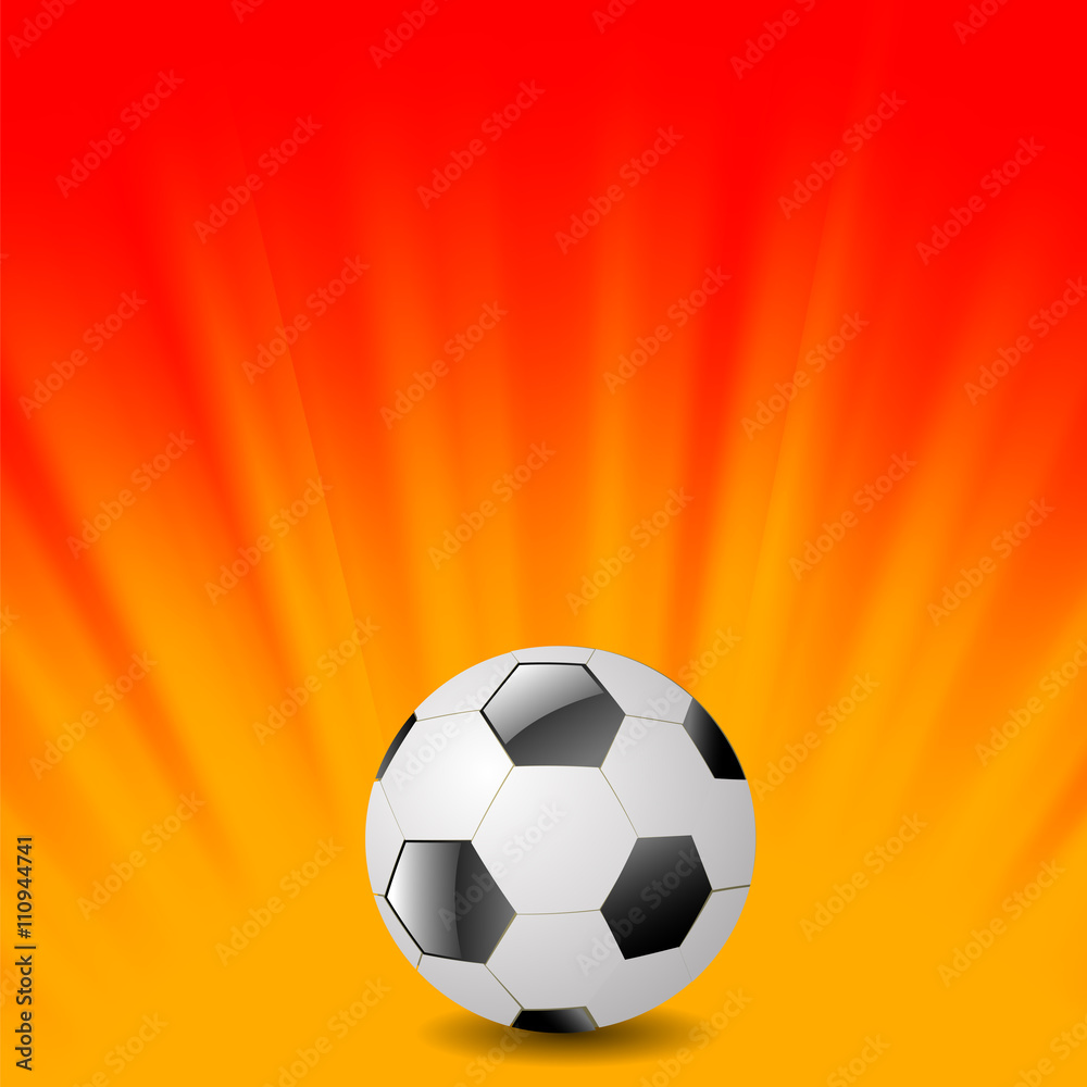 Fototapeta premium Sport Football Icon on Orange Wave Background