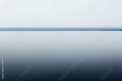 Light white minimalist landscape with a horizon line. Copy space. Gradient. Background.