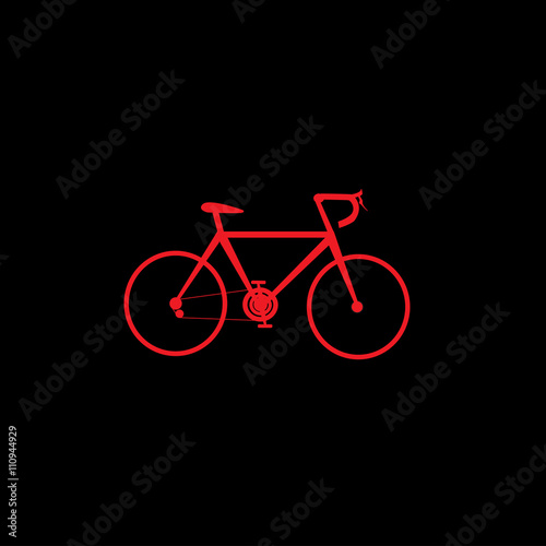 Red Bicycle icon, vector illustration.