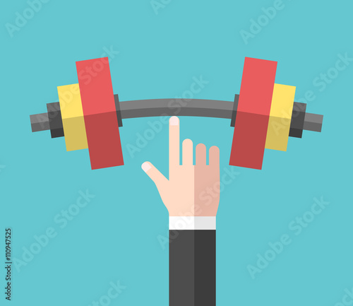 Strong hand holding dumbbell