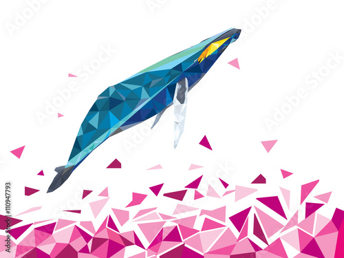 Whale in geometric low polygon style