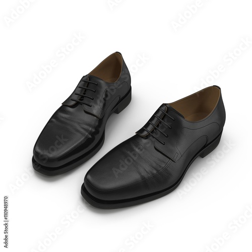 Used men shoes isolatd on white 3D Illustration