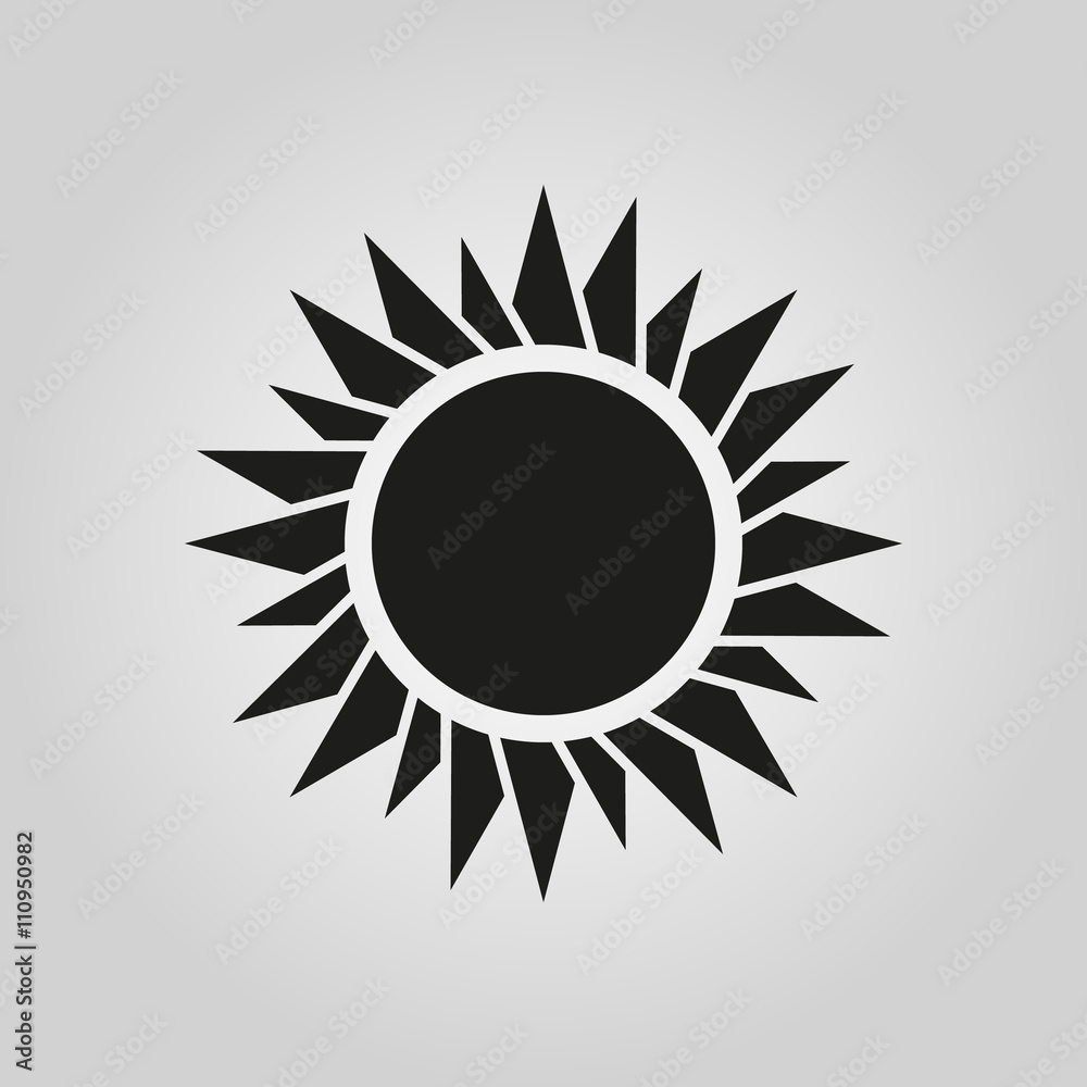 The sun icon. Sunrise and sunshine, weather symbol The sun icon. Sunrise and sunshine, weather symbol