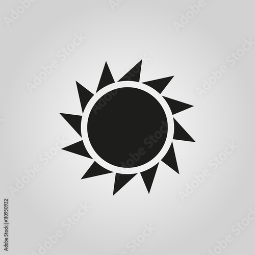 The sun icon. Sunrise and sunshine, weather symbol