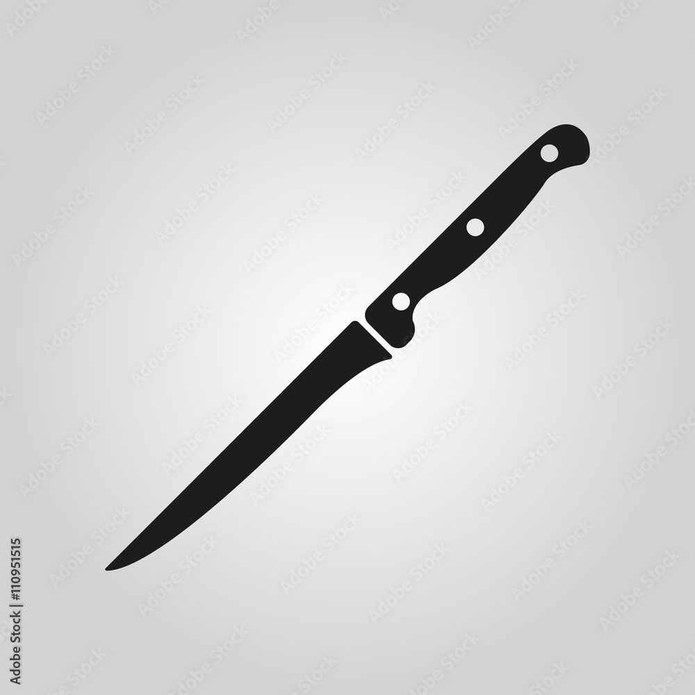 The knife for meat icon. Knife and chef, kitchen symbol.UI. Web. Logo. Sign. Flat design. App. The knife for meat icon. Knife and chef, kitchen symbol.UI. Web. Logo. Sign. Flat design. App.