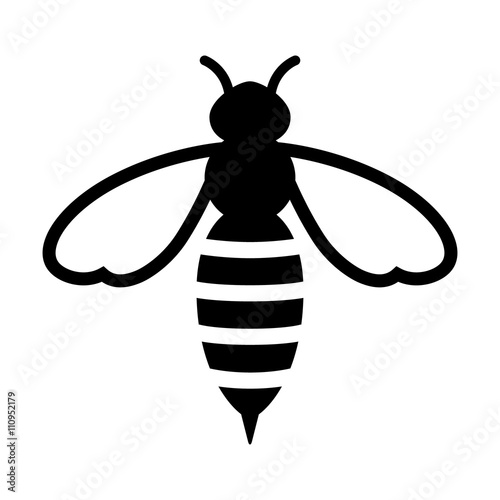 Honey bee or wasp flat icon for apps and websites