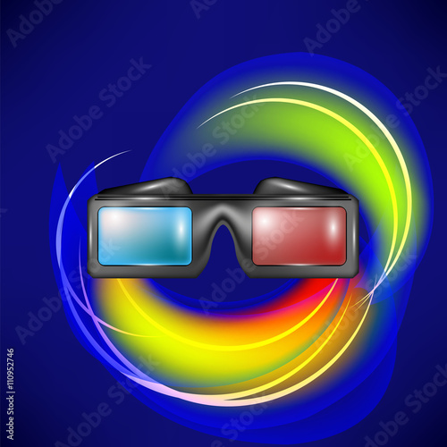 Glasses for Watching Movies on Blue Wave Backround