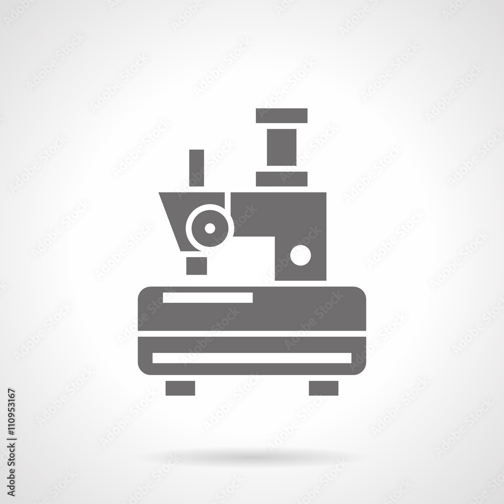 Fototapeta premium Single-thread sewing machine glyph vector icon