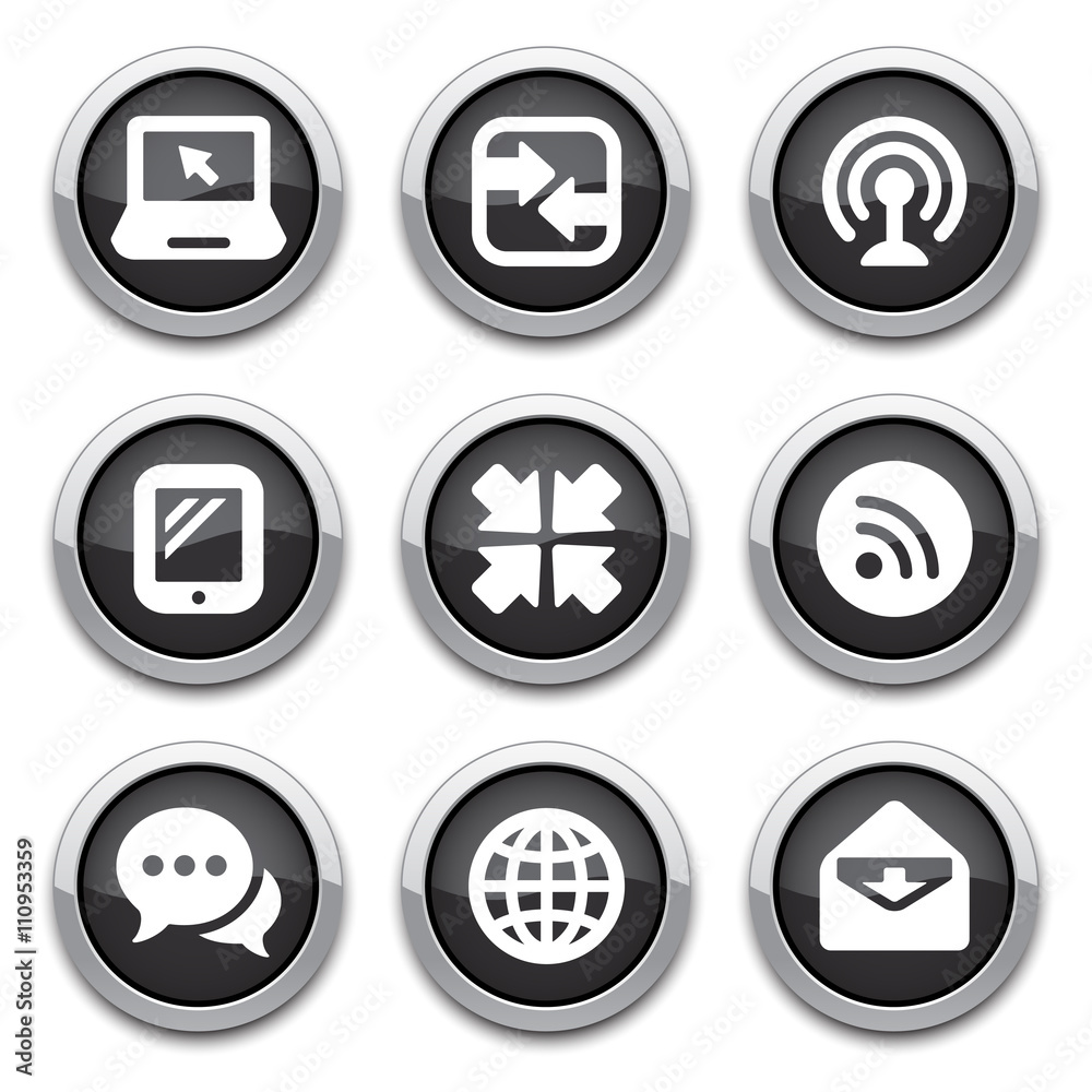 black communication icons