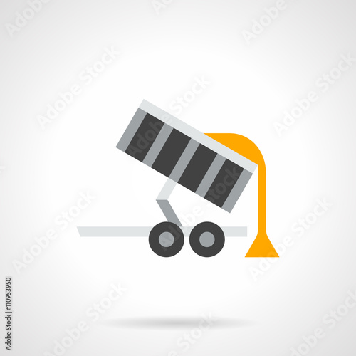 Grain trailer flat color vector icon